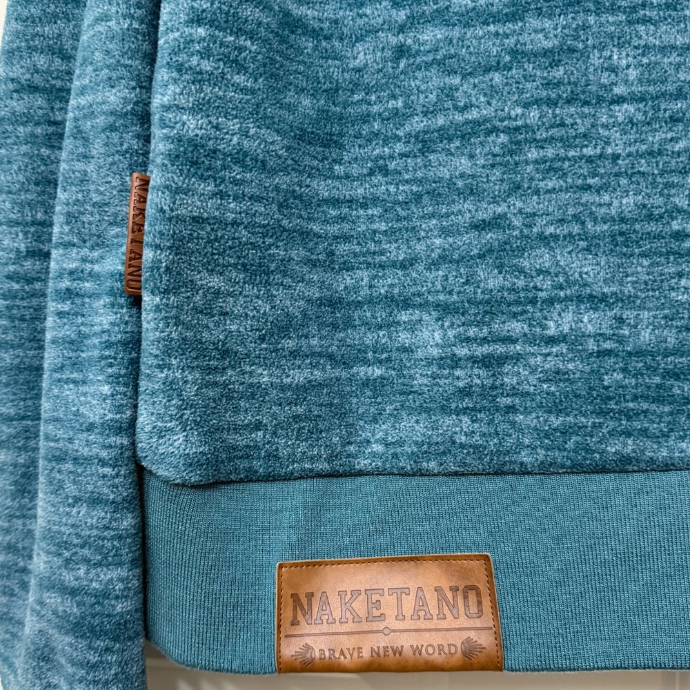 Naketano Hoodie Teal Brave New Word Owl Women’s Large - Picture 9 of 11